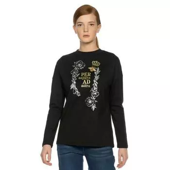 Свитшот женский, размер 42, цвет чёрный