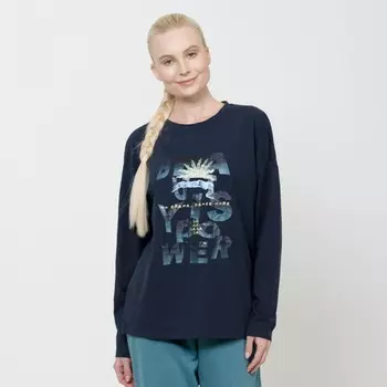 Свитшот женский, размер S, цвет темно-синий