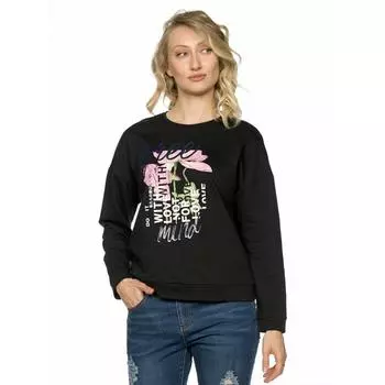 Свитшот женский, размер XXS, цвет чёрный