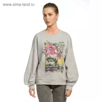 Свитшот женский, размр XS, цвет серый