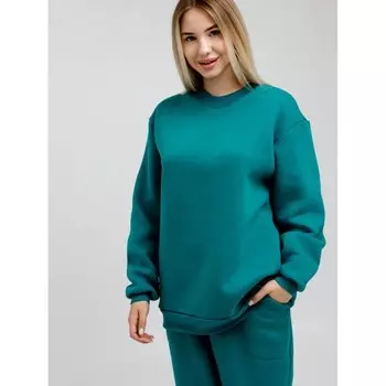 Свитшот женский с начесом, размер 44, цвет бирюзовый