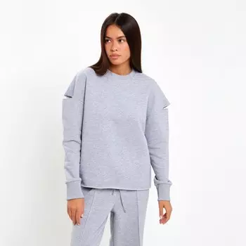 Свитшот женский с разрезами MIST размер 44-46, цвет серый