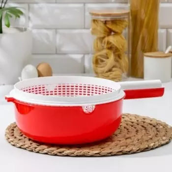 Сыродельница, d=24 см, цвет красный