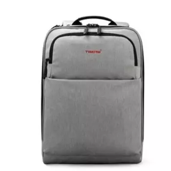 T-B3305 Рюкзак Tigernu, 2 отдела на молнии, с USB, цвет серый (14"), 29х15х43см