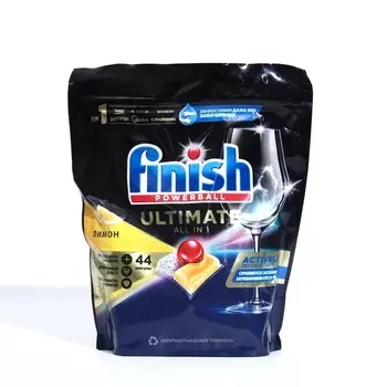 Капсулы для мытья посуды в посудомоечные машины Finish Ultimate, аромат лимона, 44 шт