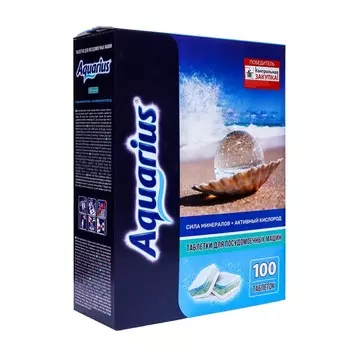 Таблетки для посудомоечных машин "Aquarius" Сила Минералов + Активный Кислород, 100 шт