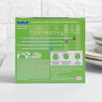Таблетки для посудомоечной машины "Somat Pro Nature", эко, 34 шт.