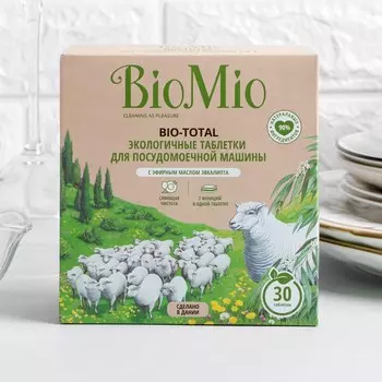 Таблетки для посудомоечных машин BIO-TOTAL, эвкалипт, 30 шт