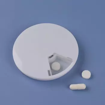 Таблетница Be Well, d=91.2 см, 7 секций, белая