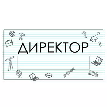Табличка "Директор" с карманом для вставки 300 х 150 (220 х 40) клейкая основа