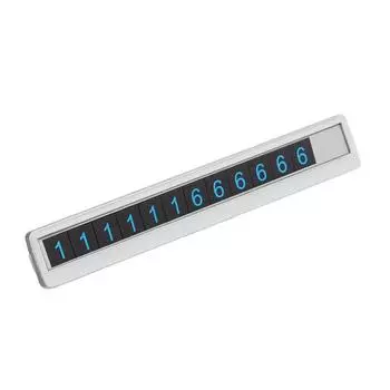 Табличка для номера телефона Cartage, люминесцентные цифры, складная, серебро