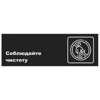 Табличка «Соблюдайте чистоту», матовая, 300100 мм
