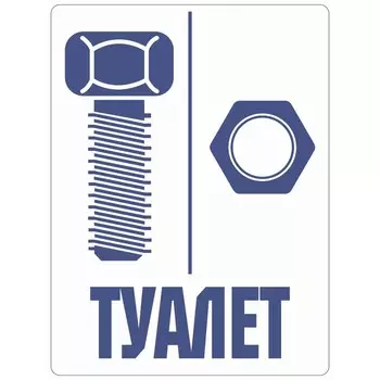 Табличка «Туалет», плёнка, 400300 мм