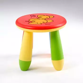Табурет детский пластиковый, LXS-302, "Слоник", красный