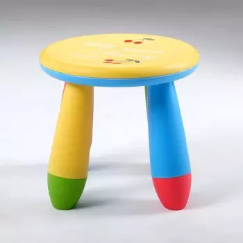 Табурет детский пластиковый, LXS-302, "Вишенка", желтый