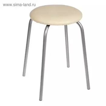 Табурет "Эконом" Серебристый металлик/молочная рептилия