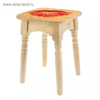 Табурет "Классика" с УФ печатью, натуральная сосна, вид 15