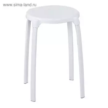 Табурет круглый в ванну Promo, цвет белый