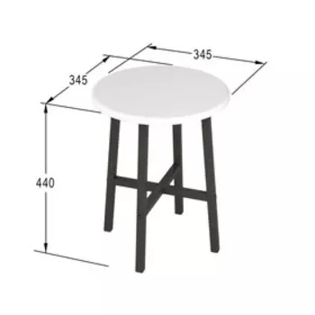 Табурет Медисон, 345х345х440, белый