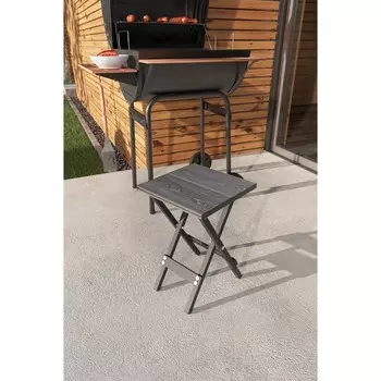Табурет складной «Лаундж», 300300450 мм, цвет ДПК серый / каркас металл чёрный матовый