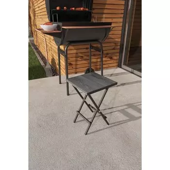 Табурет складной «Лаундж лайт», 300300450 мм, ДПК серый / каркас металл чёрный матовый