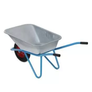 Тачка строительная, одноколёсная: груз/п 180 кг, объём 100 л, синие ручки