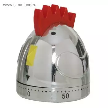 Таймер из хромированного пластика, в форме петушка, 60 мин