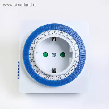 Таймер розеточный механический Smartbuy, 3500 Вт, 96 включений/выключений в сутки, интервал 15 минут