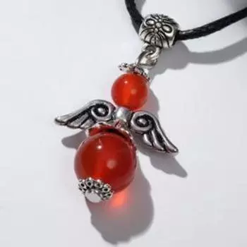 Талисман Ангел-хранитель "Сердолик" в чернёном серебре