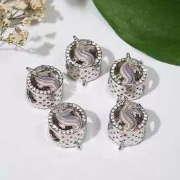 Талисман "Единорог" волшебный, цветной в серебре