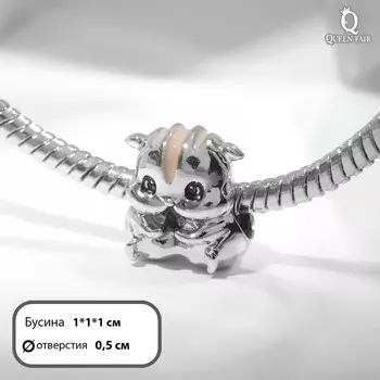 Талисман "Хомячок", цвет бежевый в серебре