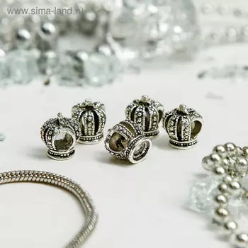 Шарм «Корона», цвет серебро
