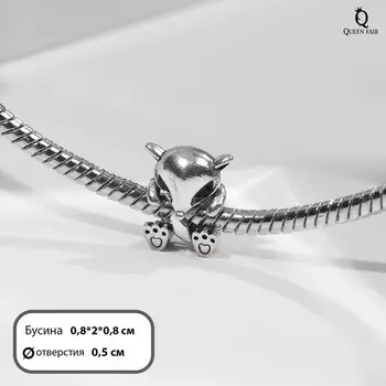 Талисман «Лисичка», зелёный в серебре