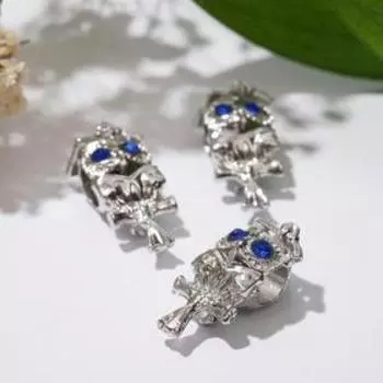 Талисман "Мудрая сова", цвет синий в серебре