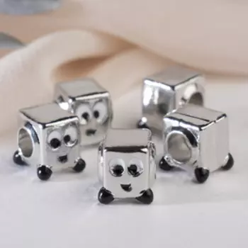 Талисман "Паровозик", цвет чёрно-белый в серебре