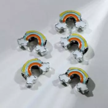 Талисман "Радуга в облаках", цветной в серебре