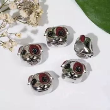 Талисман "Собака" джек рассел, цвет коричневый в серебре