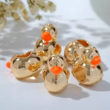 Талисман "Утка", цвет оранжевый в золоте