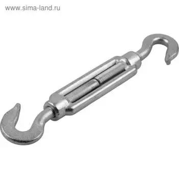 Талреп "ЗУБР" DIN 1480, крюк-крюк, кованая натяжная муфта, цинк, М12, 4 шт.