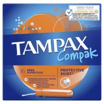 Тампоны «Tampax» Compak Super Plus Duo, с аппликатором, 16 шт