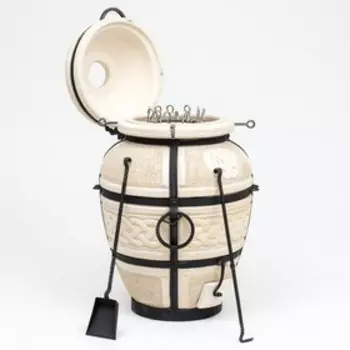 Тандыр «Атаман» с откидной крышкой, h=107 см, d=61 см, 145 кг, 12 шампуров, кочерга, совок