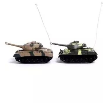 Танковый бой «Военная стратегия», на радиоуправлении, 2 танка, свет и звук, уценка (помята упаковка)