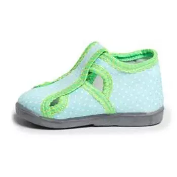 Тапочки детские, цвет салатовый горох, размер 21