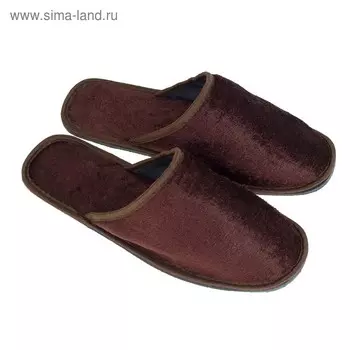 Тапочки мужские, цвет коричневый, размер 42-43