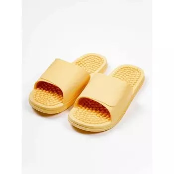 Тапочки с массажным эффектом, открытый нос, размер 40-41, цвет жёлтый