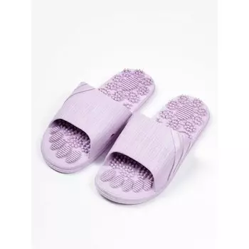 Тапочки с массажным эффектом, открытый нос, размер 42-43, цвет фиолетовый