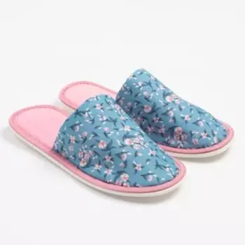 Тапочки женские цвет голубой, размер 35