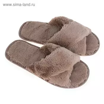 Тапочки женские цвет кофе, размер 35