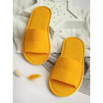Тапочки женские открытый нос, размер 39-41, цвет желтый