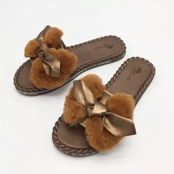 Тапочки женские, размер 38, цвет коричневый